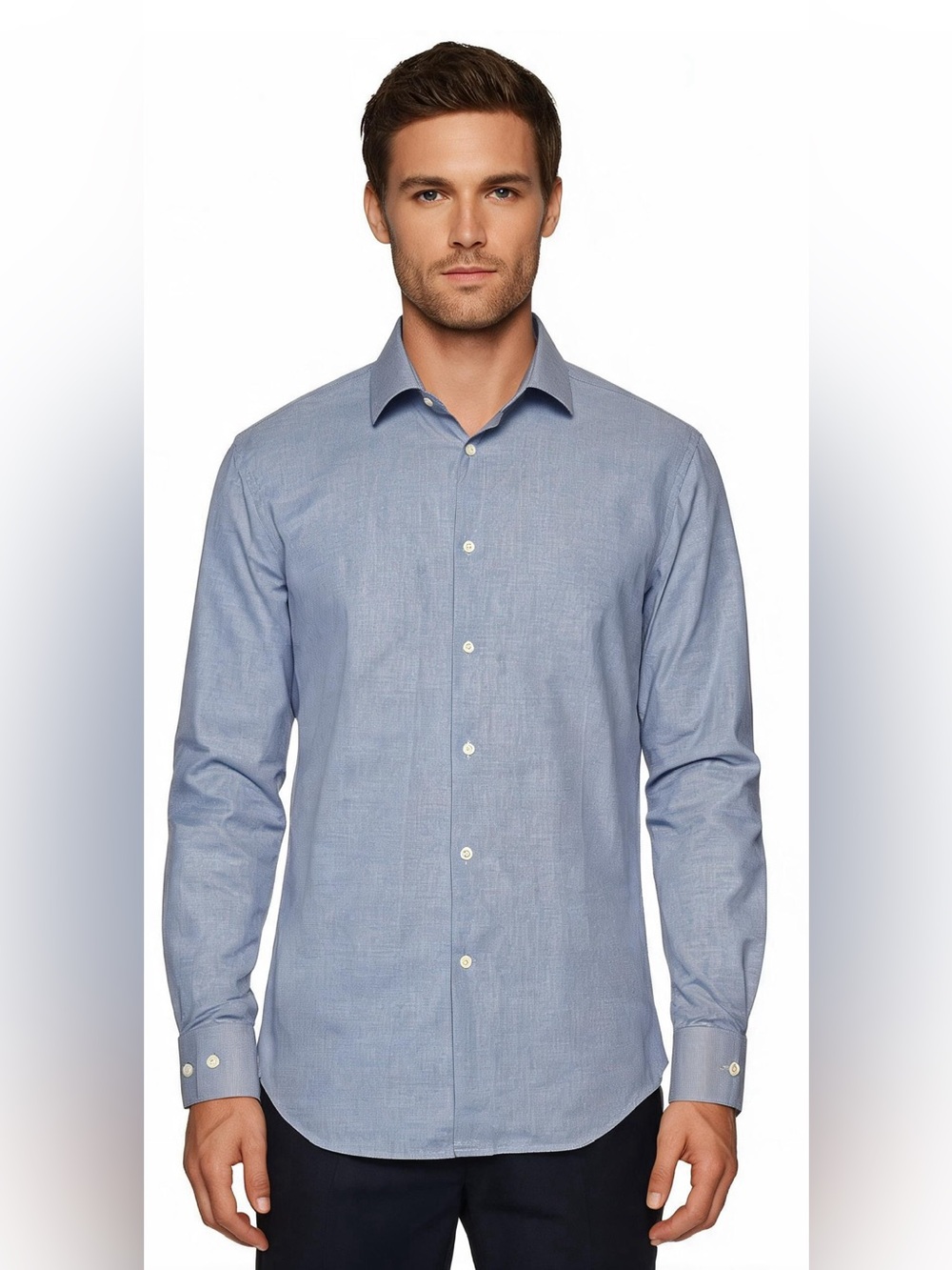 Banana Republic Blue Dress Shirt Preppy Coastal Minimalist Office Core Medium